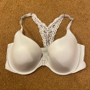 Victoria's Secret Barely Worn Blue Greyish Bra Lace Front Closure Racerback Used